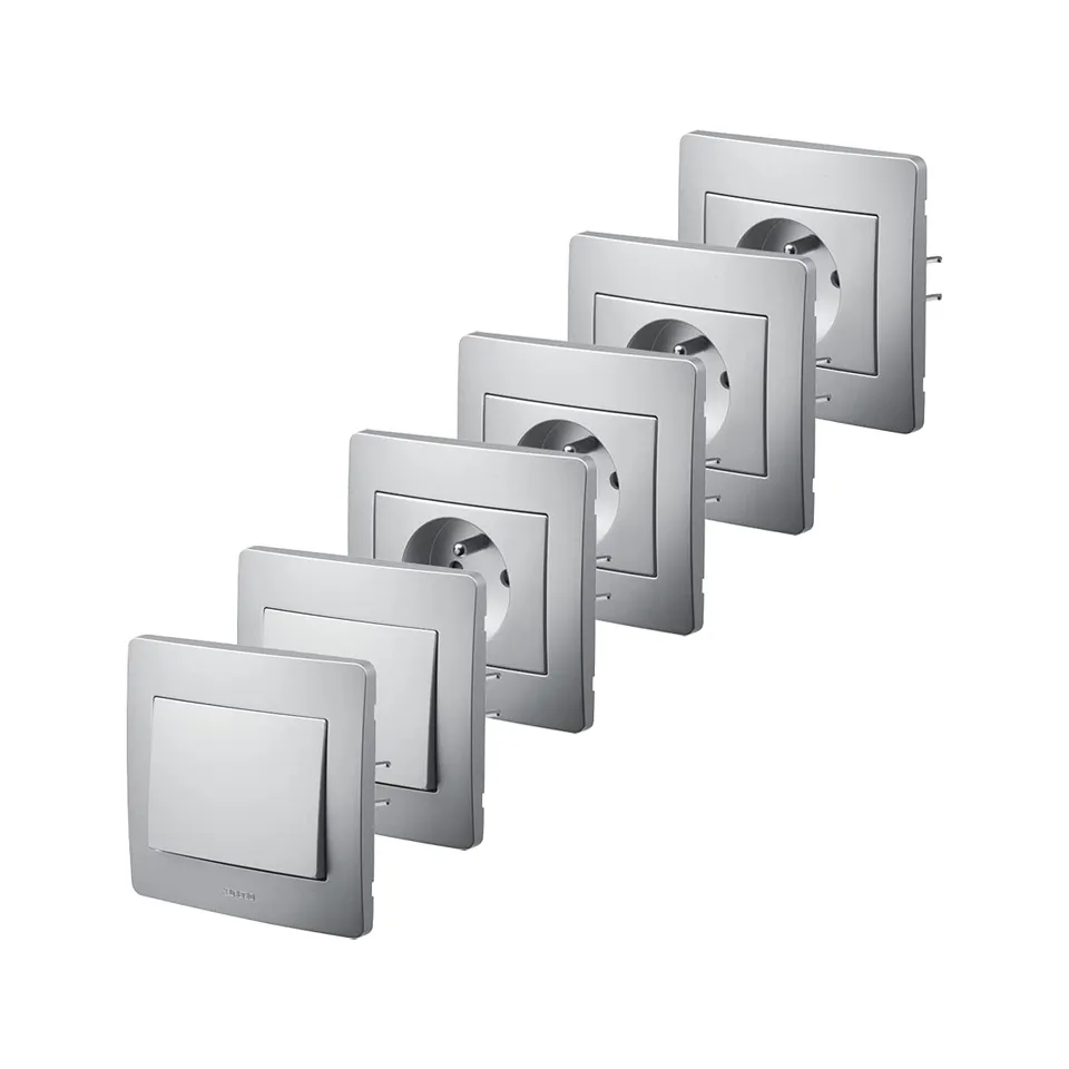 debflex-739901-diam2-lot-4-prises-2p-t-16a-2-va-et-vient-encastr-s-aluminium image 1