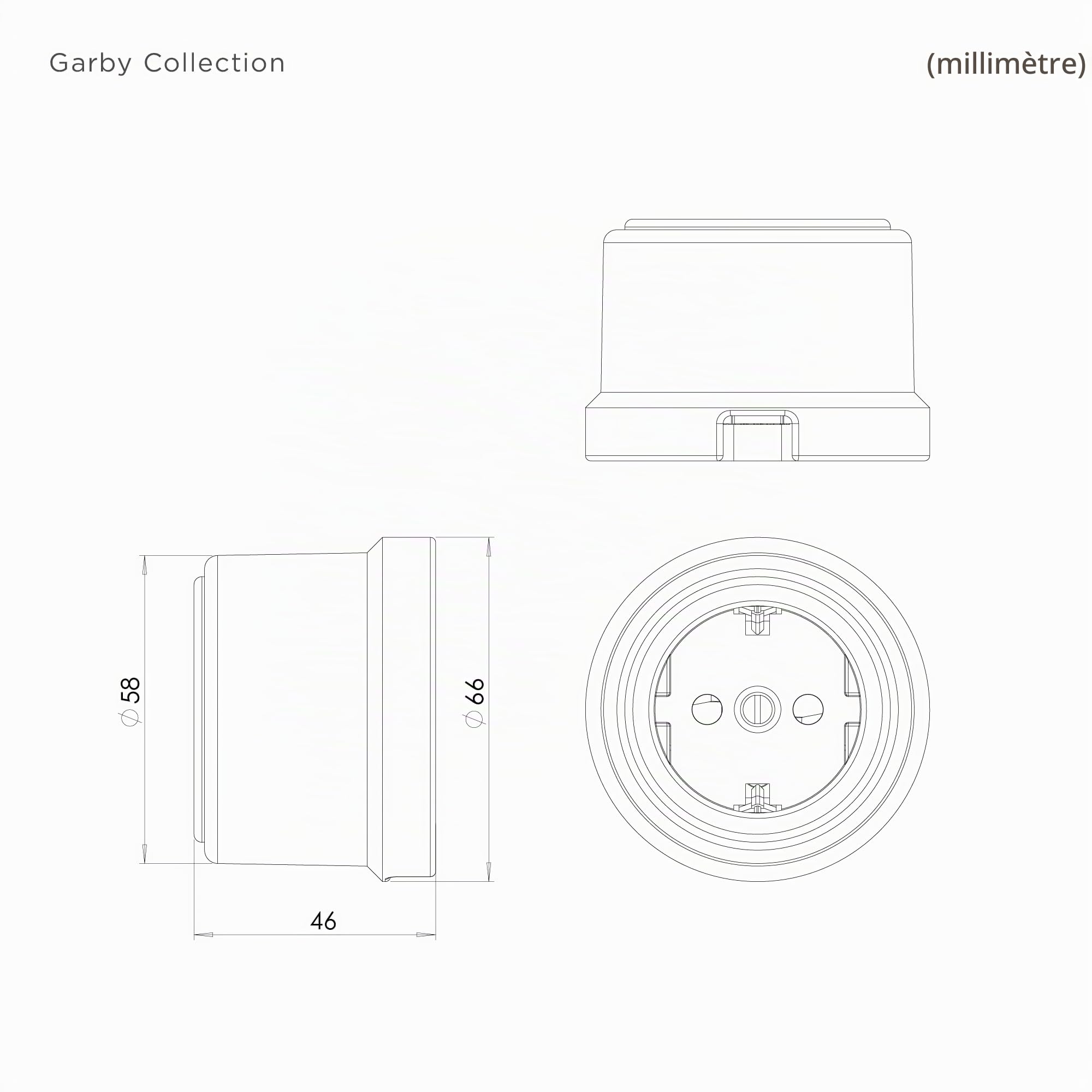 fontini-garby-prise-sans-terre-porcelaine-blanche-16a-250v-saillie image 2