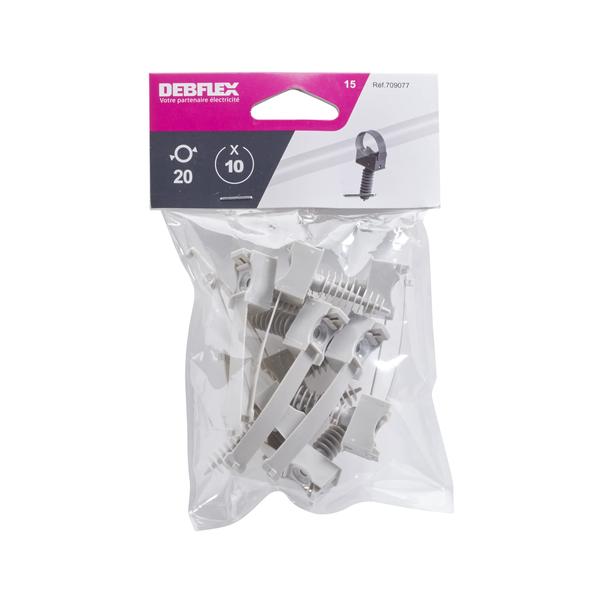 debflex-fixation-tube-cheville-d20mm-gris-sachet-x10-709077 image 7