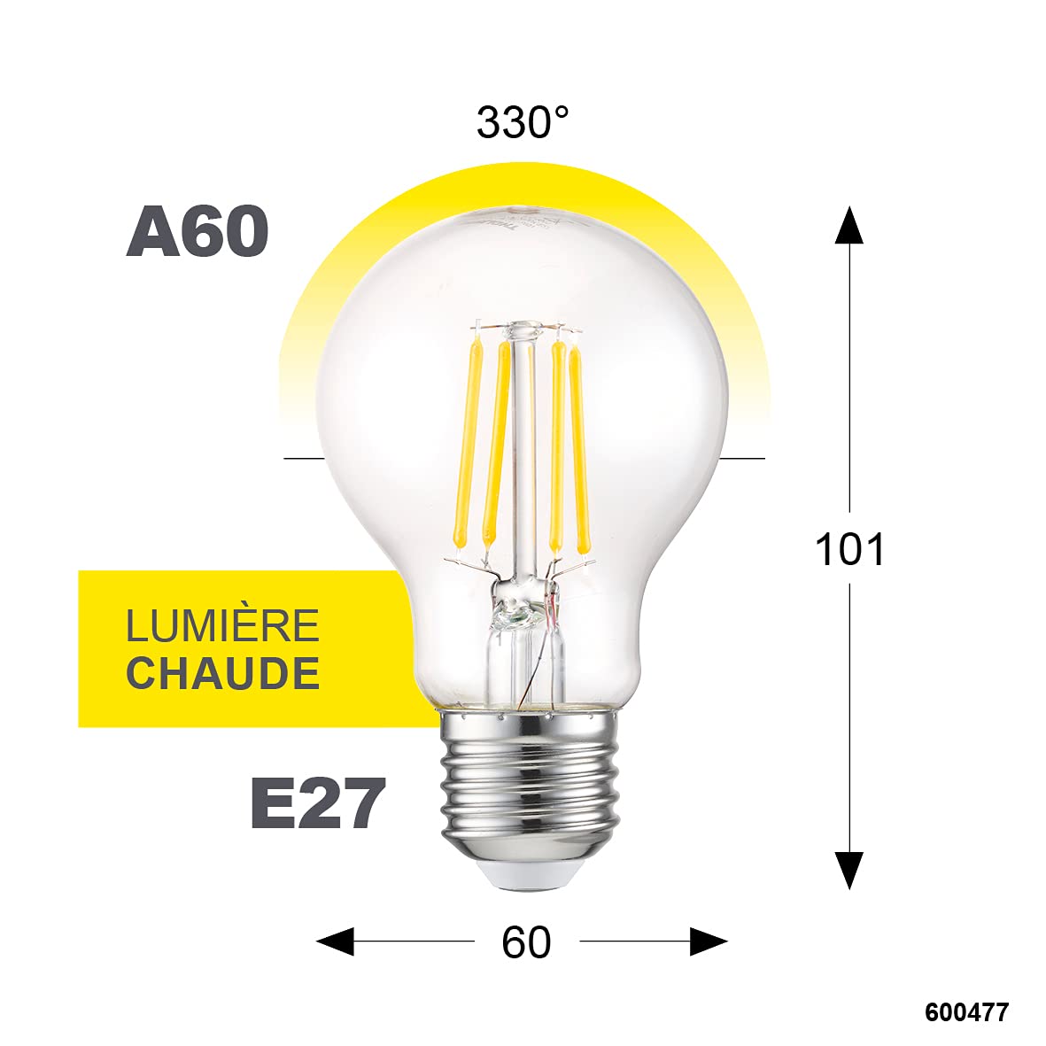 debflex-600477-ampoule-led-filament-a60-e27-5w-800-lm-2700k-transparente image 2