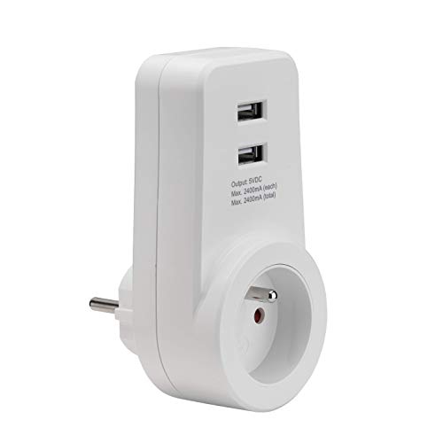 debflex-500033-adaptateur-universel-avec-chargeur-usb-2100ma-blanc image 2