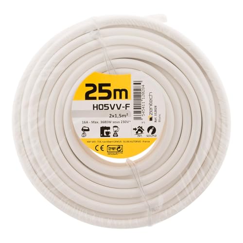 zenitech-c-ble-h05vv-f-2x1-5mm-blanc-25m-souple image 4