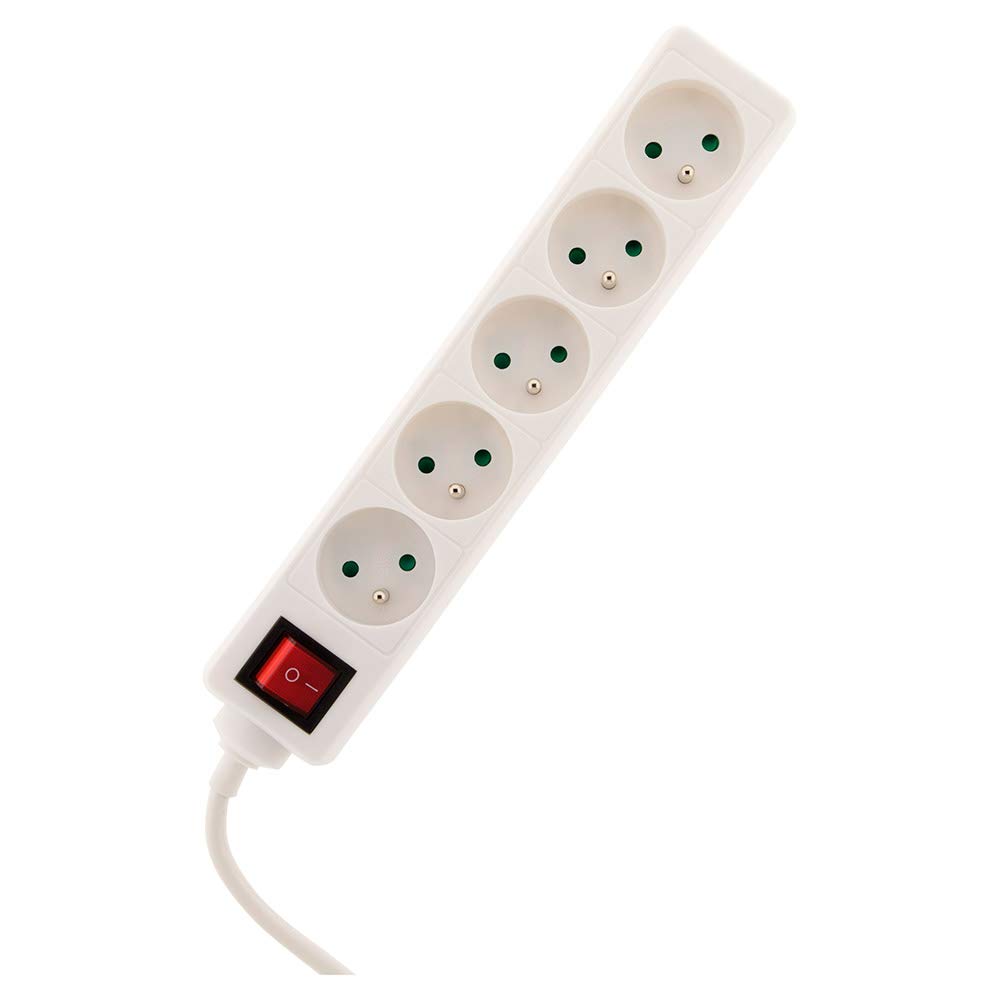 zenitech-multiprise-5-prises-16a-2p-t-interrupteur-lumineux-blanc image 3