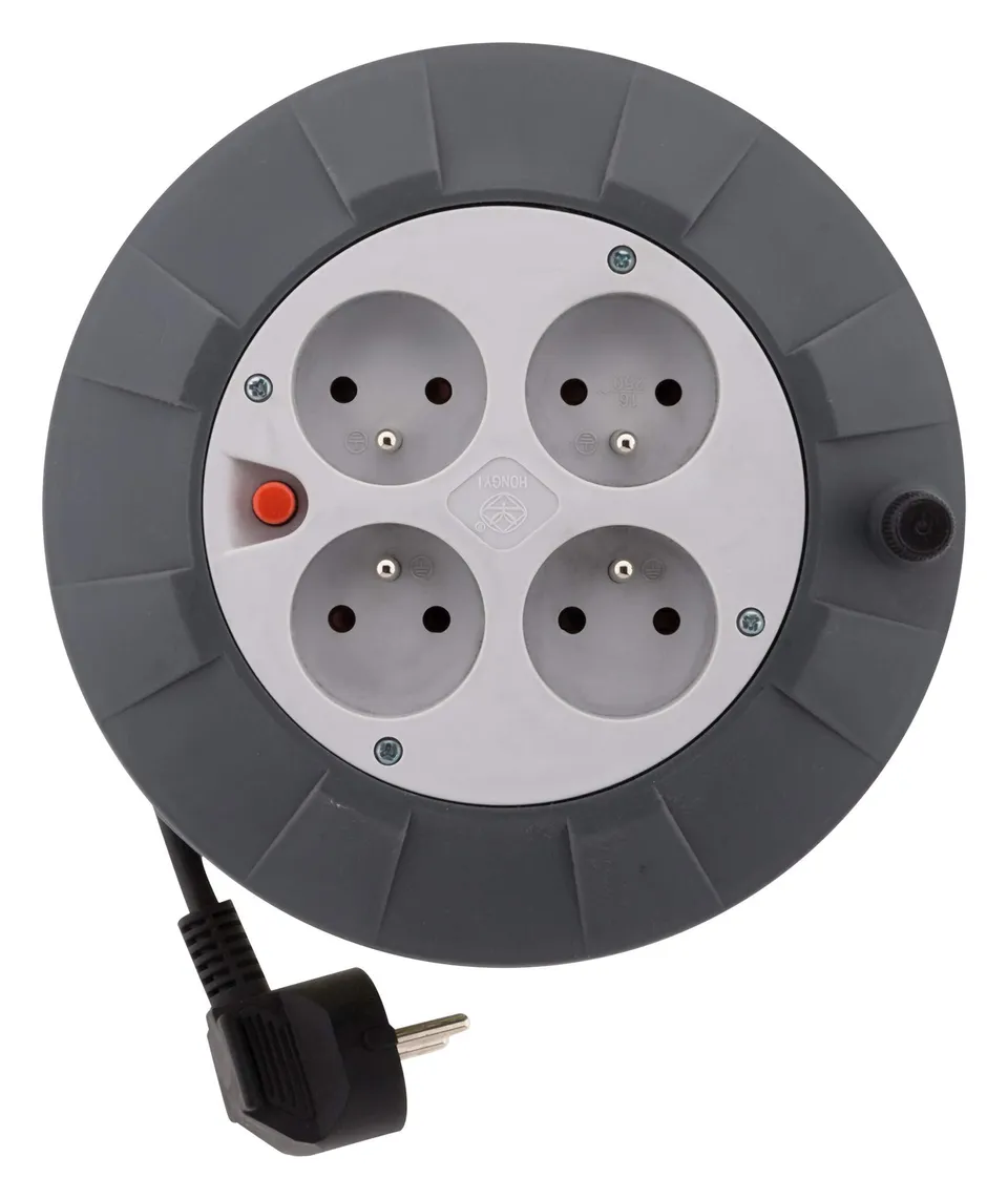 zenitech-enrouleur-lectrique-4-prises-3g1mm-5m-coupe-circuit-gris image 1