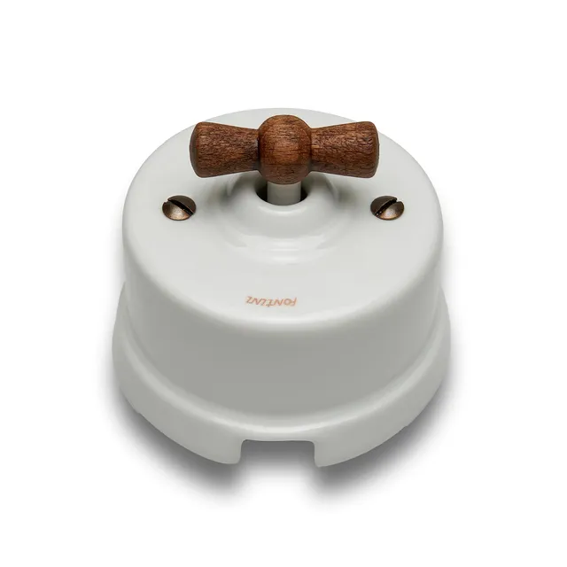 fontini-garby-interrupteur-va-et-vient-saillie-porcelaine-manette-bois image 1