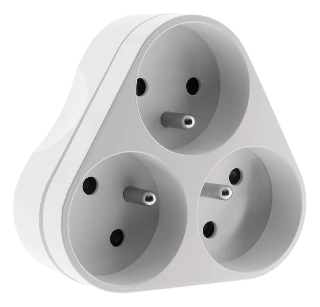 zenitech-multiprise-triplite-triangulaire-16a-blanc image 1