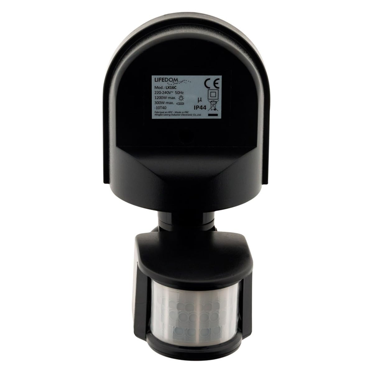 zenitech-d-tecteur-de-mouvement-ip44-t-te-orientable-1200w-noir image 2