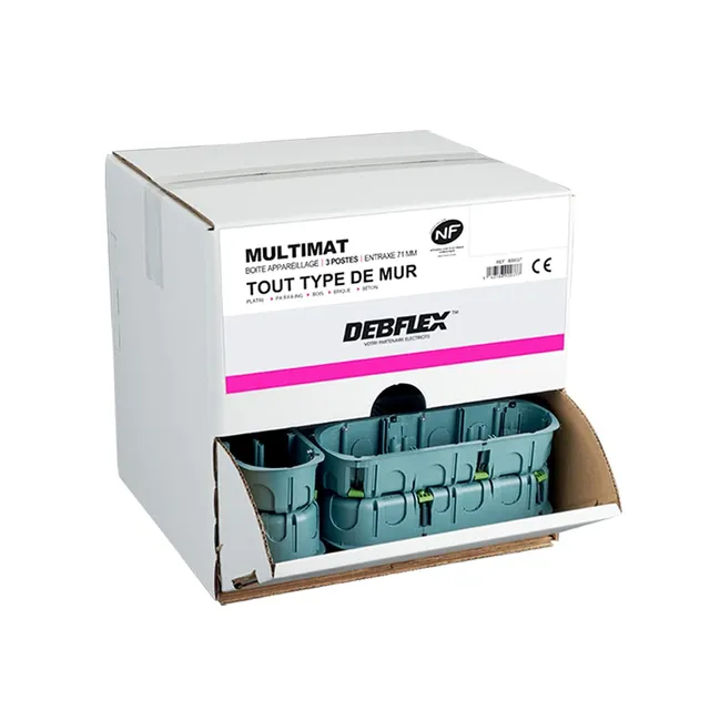 debflex-silo-de-20-bo-tes-d-appareillage-multimateriaux-3-postes-diam-67x40mm-en image 1