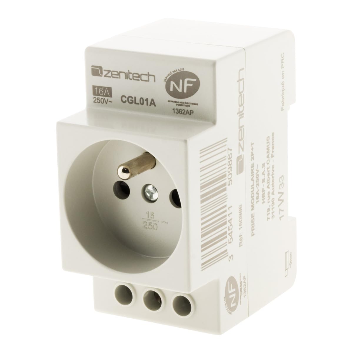zenitech-prise-modulaire-2p-t-nf-16a-3680w image 4