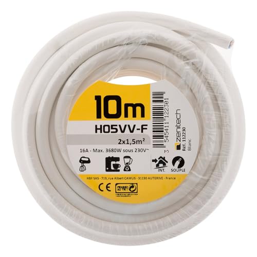 zenitech-c-ble-h05vv-f-2x1-5mm-plat-10m-blanc image 4