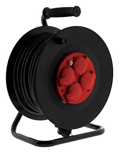 zenitech-enrouleur-chantier-40m-4-prises-ip44-rouge image 2
