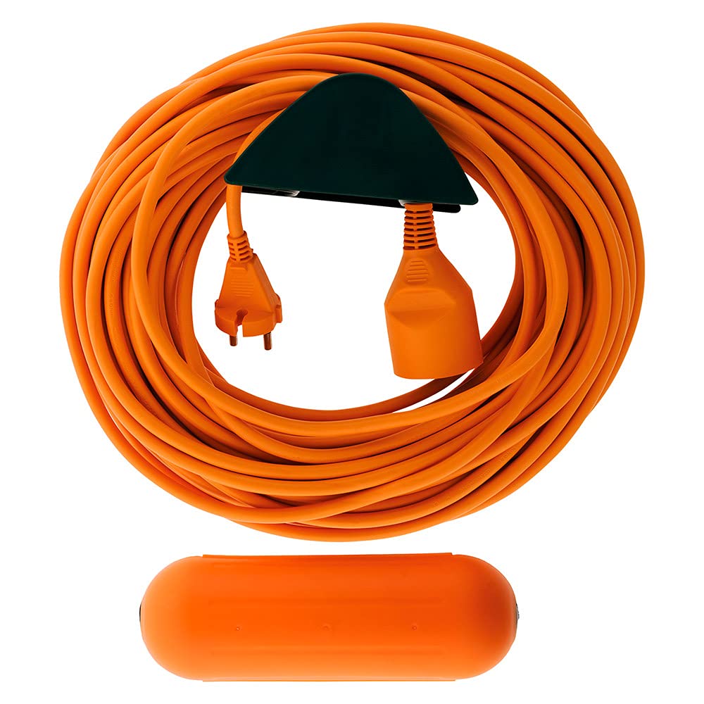 zenitech-prolongateur-jardin-2x1-5mm-25m-orange-bo-tier-tanche-support-mural image 1