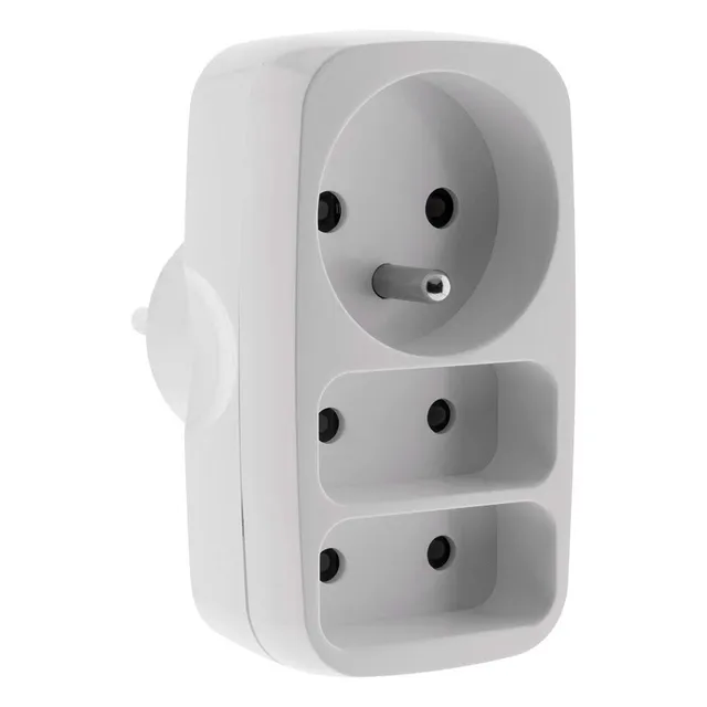 zenitech-multiprise-triplite-blanche-2x2p-6a-1x2p-t-16a image 1