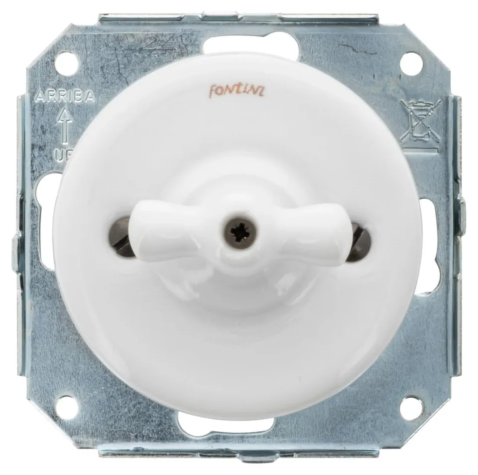 fontini-garby-colonial-interrupteur-va-et-vient-porcelaine-blanche image 1