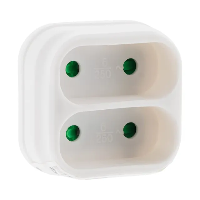 zenitech-multiprise-biplite-fa-ade-2x6a-blanc image 1