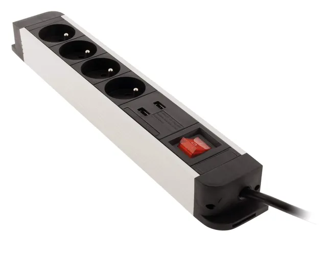 zenitech-bloc-bureau-4-prises-inter-2-usb-1m image 1