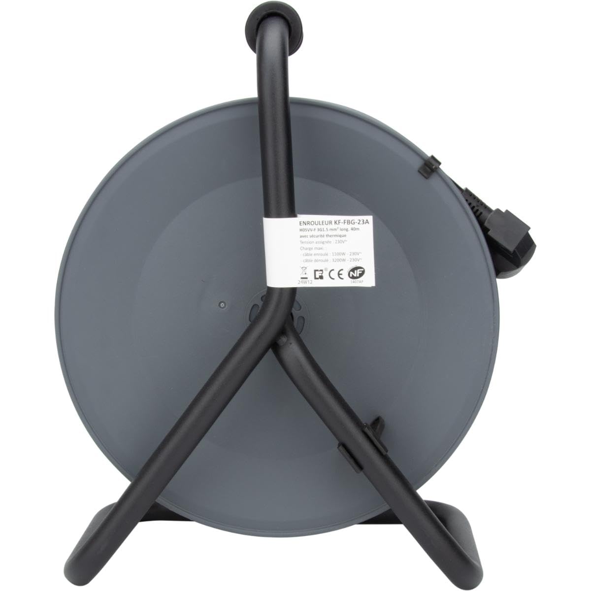 zenitech-enrouleur-h05vv-f-4-prises-3g1-5-mm-40-m-tres-coupe-circuit-gris image 7