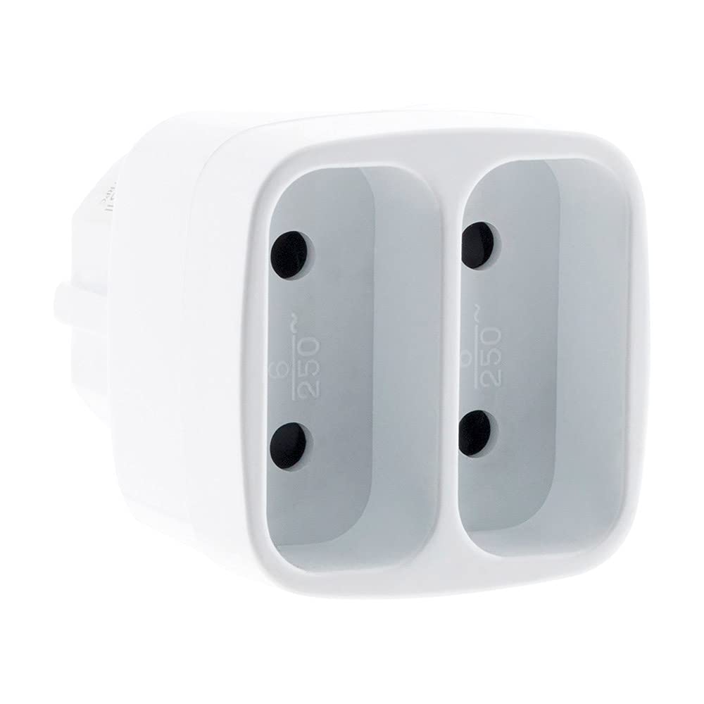 zenitech-multiprise-biplite-2x2p-6a-fa-ade-blanc image 1