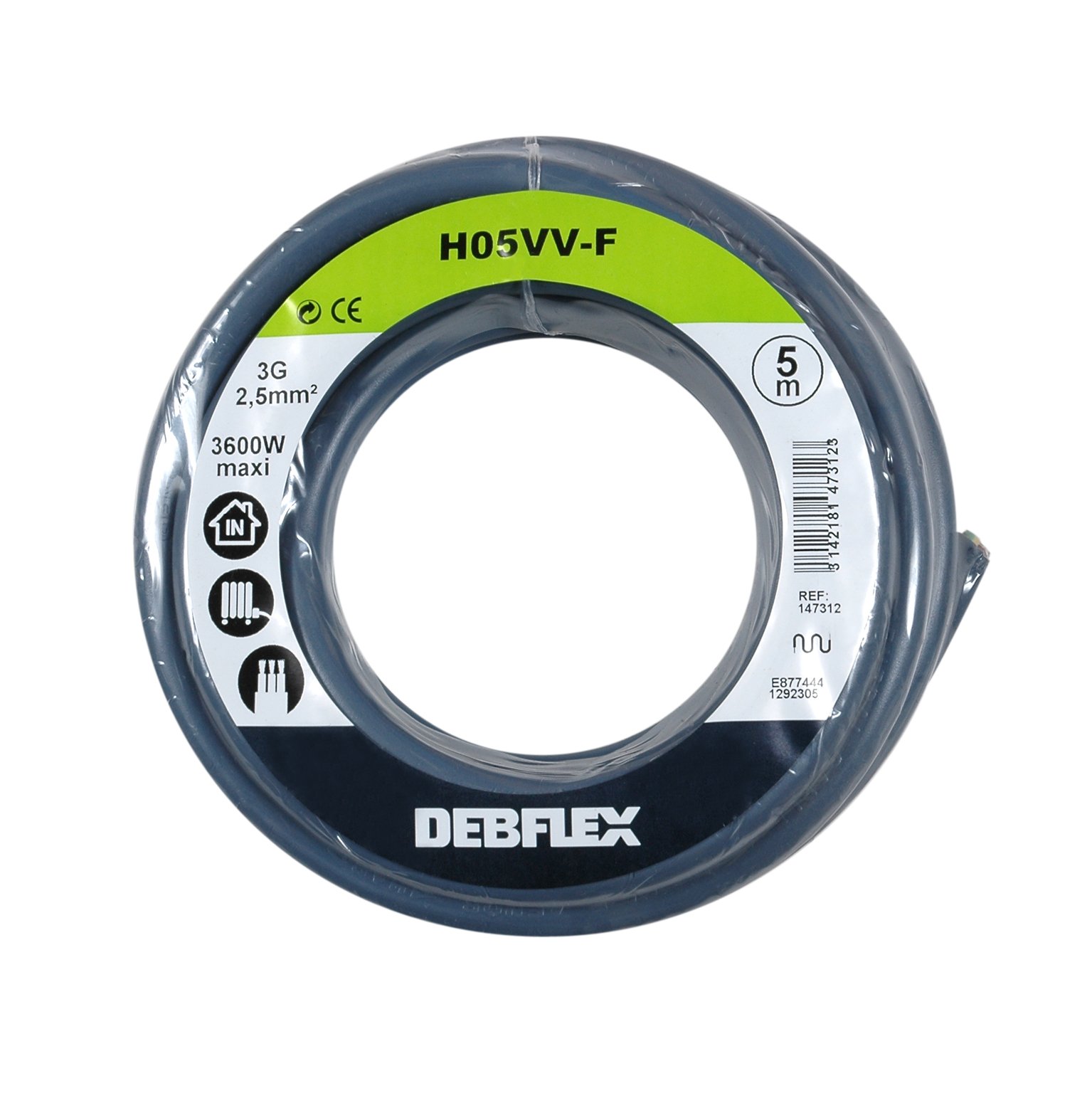 debflex-bobinot-c-ble-souple-5-m-tres-ho5vv-f-3g2-5-mm-gris-147312 image 1
