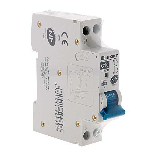 zenitech-disjoncteur-phase-neutre-10a-nf-blanc image 8