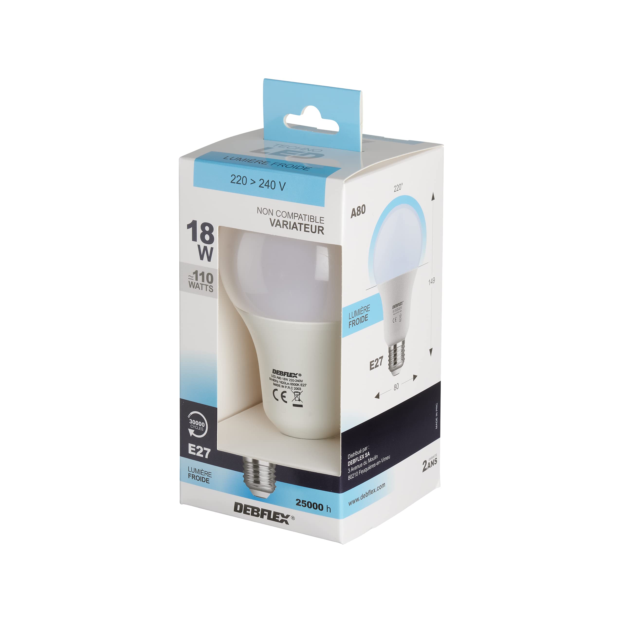 debflex-emeraude-ampoule-led-a80-e27-6500k-1620-lumens-600429 image 3