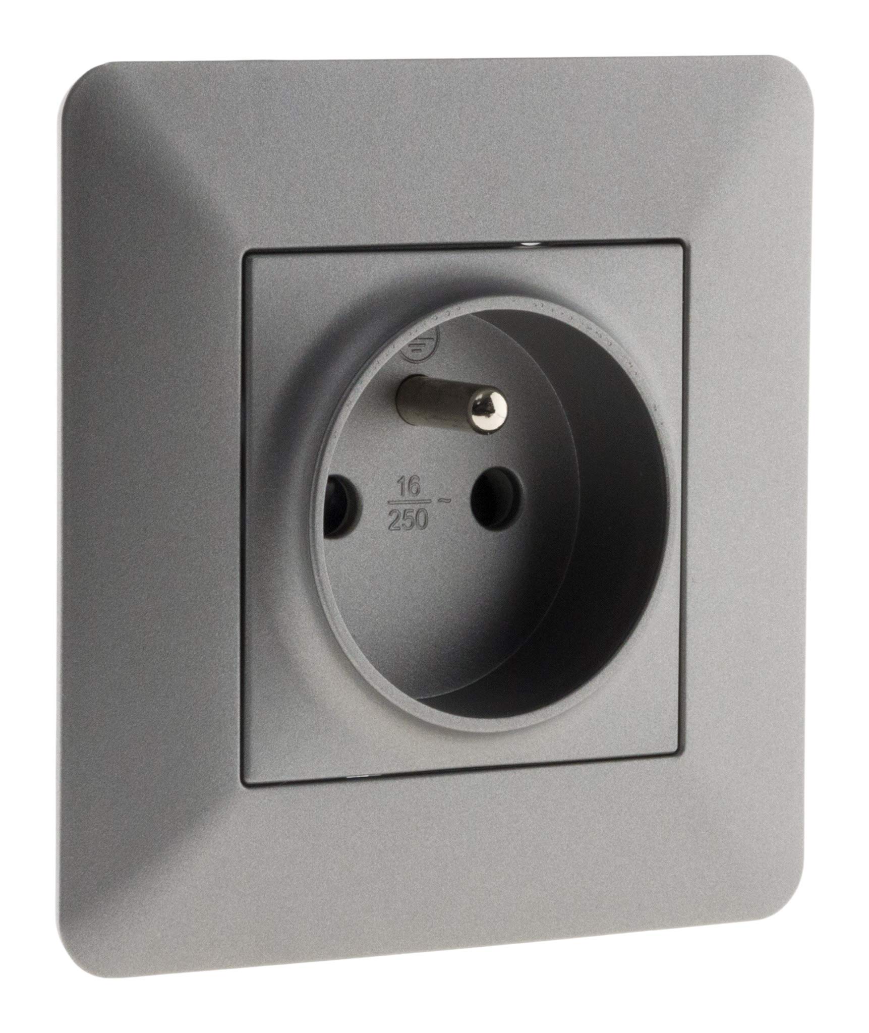 zenitech-artezo-prise-2p-t-16a-250v-titanium image 1