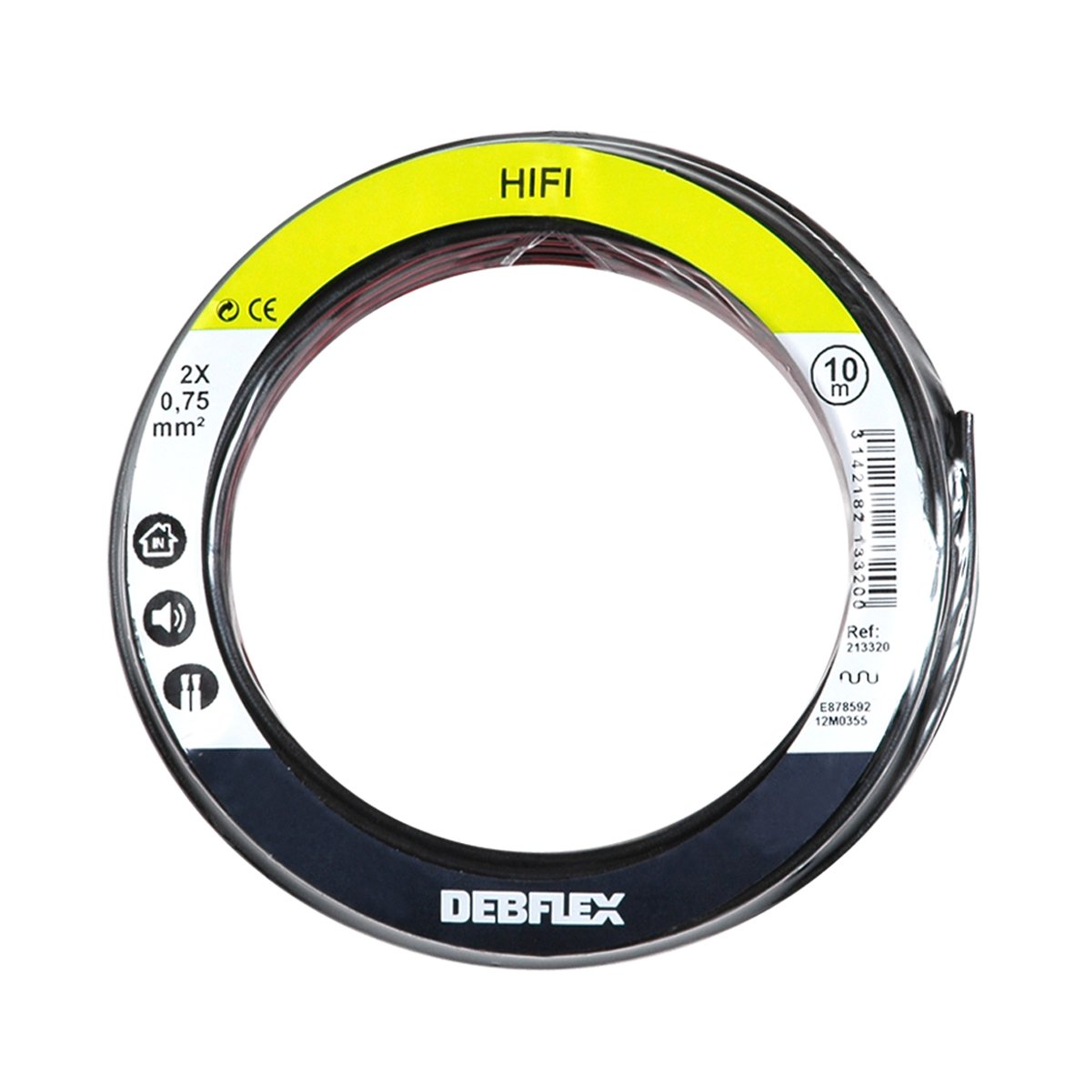 debflex-213340-bobinot-c-ble-hifi-2x0-75-mm-25m-noir-rouge image 2