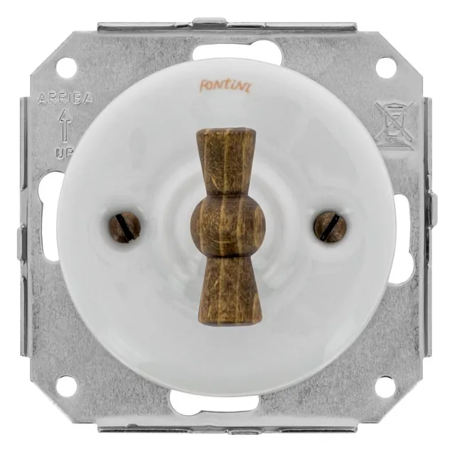fontini-garby-colonial-double-va-et-vient-porcelaine-blanche-manette-bois-h-tre- image 1
