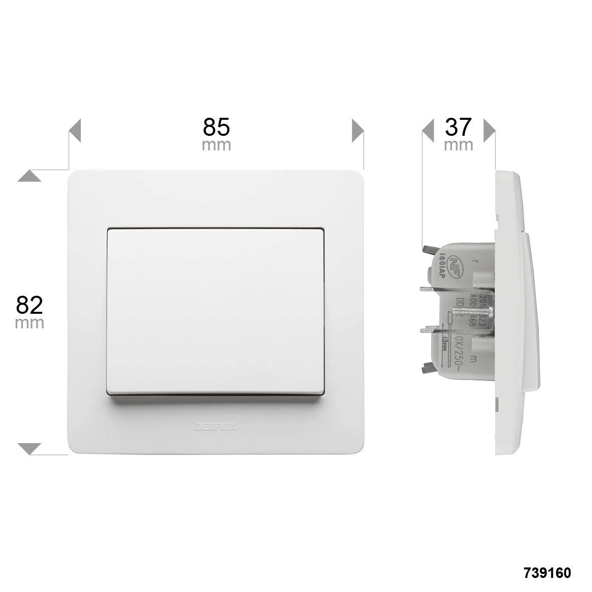 debflex-diam2-poussoir-10a-250v-argent-nf image 5