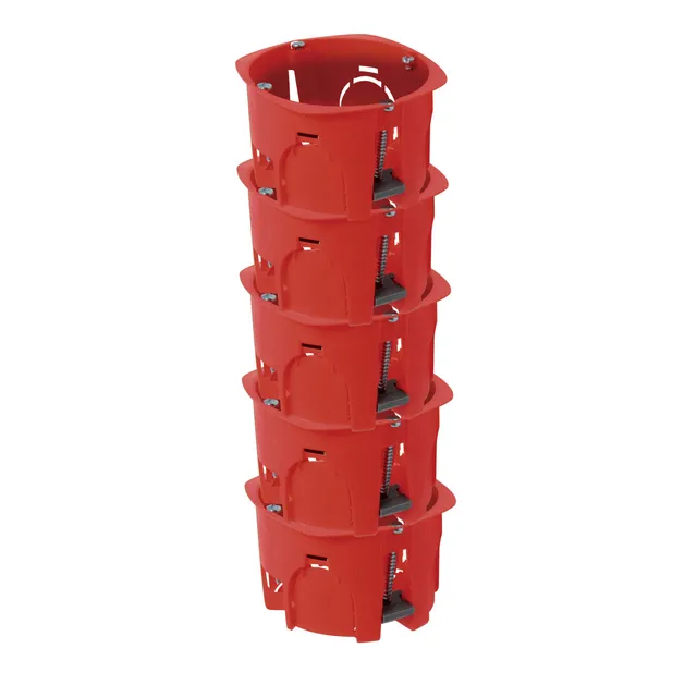 debflex-lot-de-5-bo-tes-de-d-rivation-rondes-67x40mm-cloison-s-che-rouges image 1