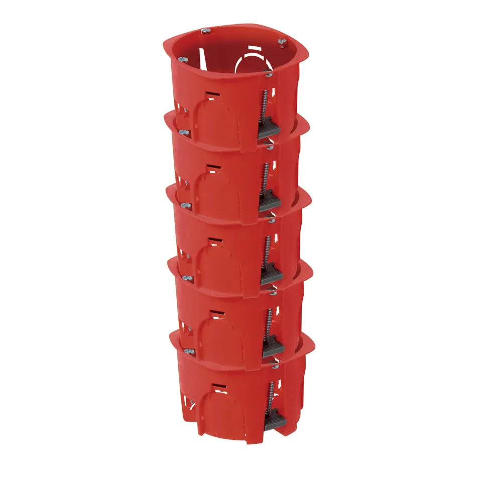 debflex-lot-de-5-bo-tes-de-d-rivation-rondes-67x40mm-cloison-s-che-rouges image 1