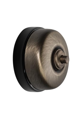 fontini-dimbler-bouton-poussoir-carillon-porcelaine-noire-coque-bronze image 4