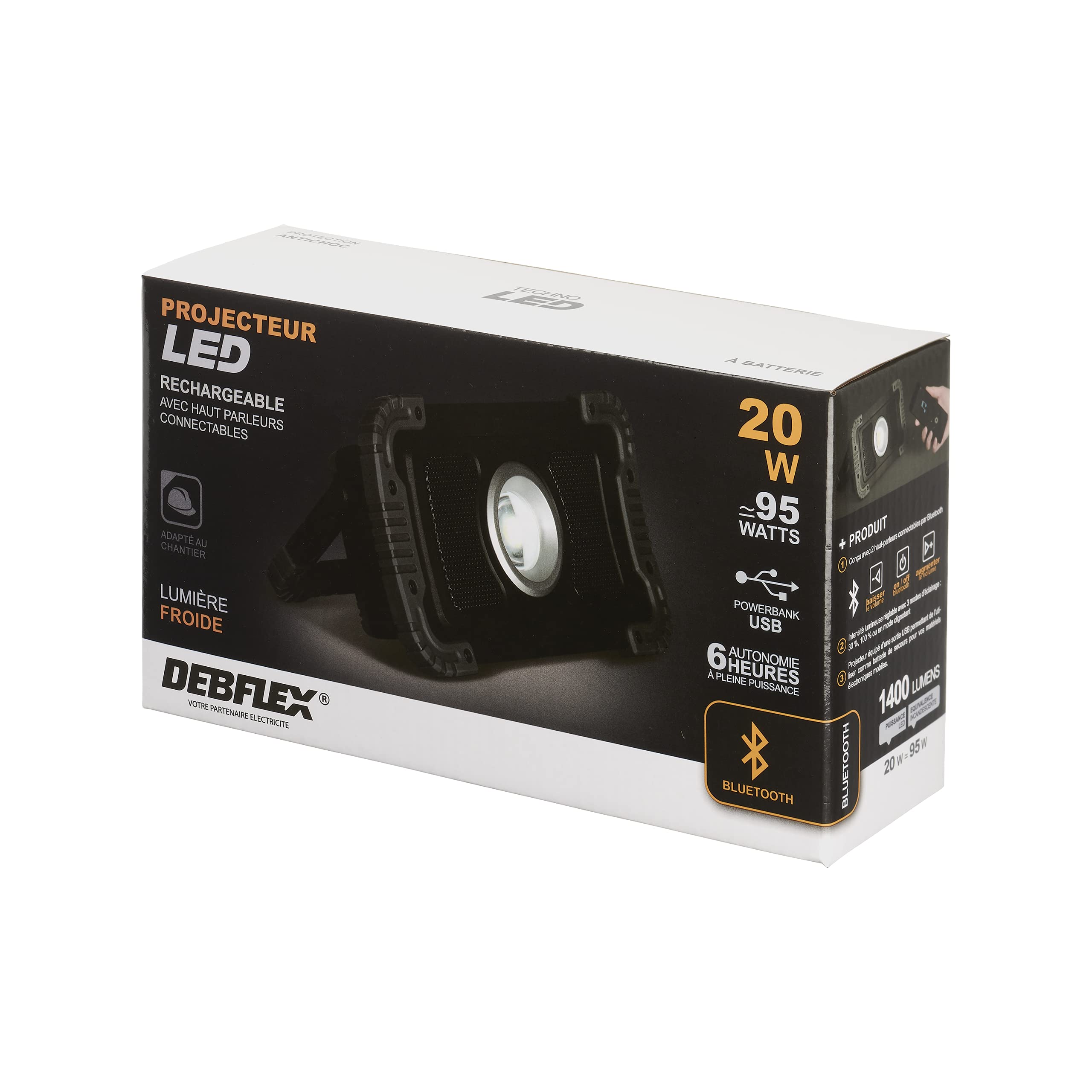 debflex-600494-simple-hp-4000-projecteur-led-chantier-bluetooth-usb image 8