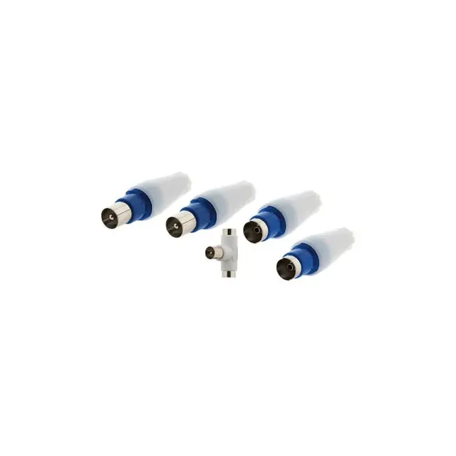 zenitech-lot-de-5-fiches-tv-9-52-mm-2-m-les-2-femelles-t-blanc image 1