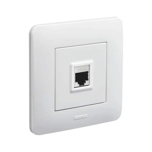 debflex-casual-prise-murale-rj45-cat-6-encastr-e-blanc-brillant image 1