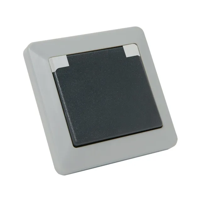debflex-opaline-prise-2p-t-16a-va-et-vient-10a-gris-ip44 image 1