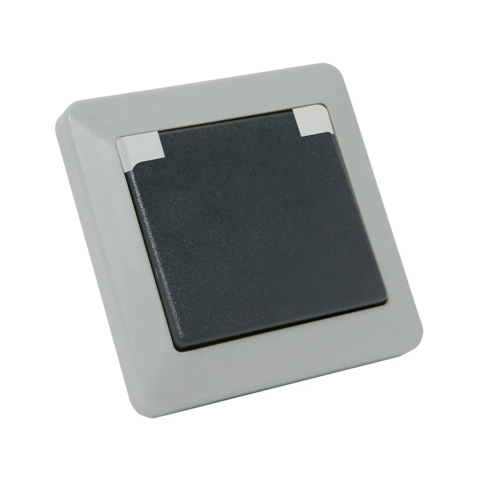 debflex-opaline-prise-2p-t-16a-va-et-vient-10a-gris-ip44 image 1