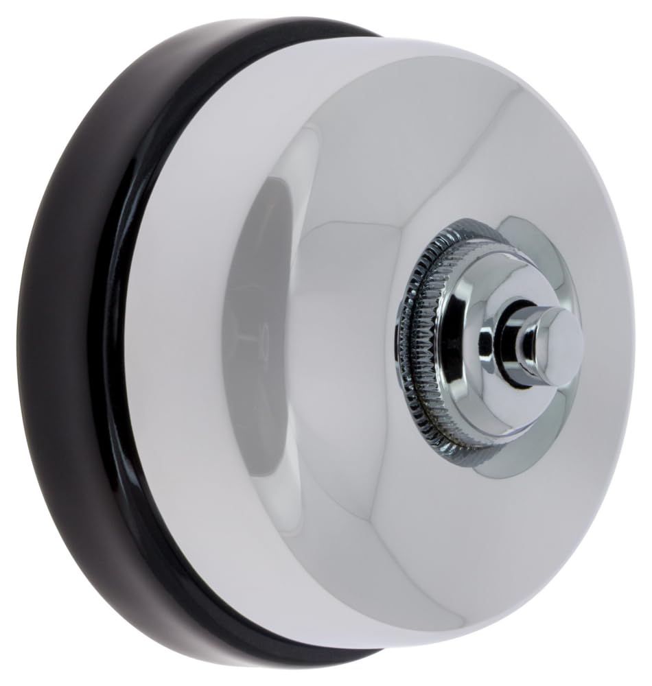 fontini-dimbler-bouton-poussoir-carillon-porcelaine-noire-coque-chrome-saillie image 2