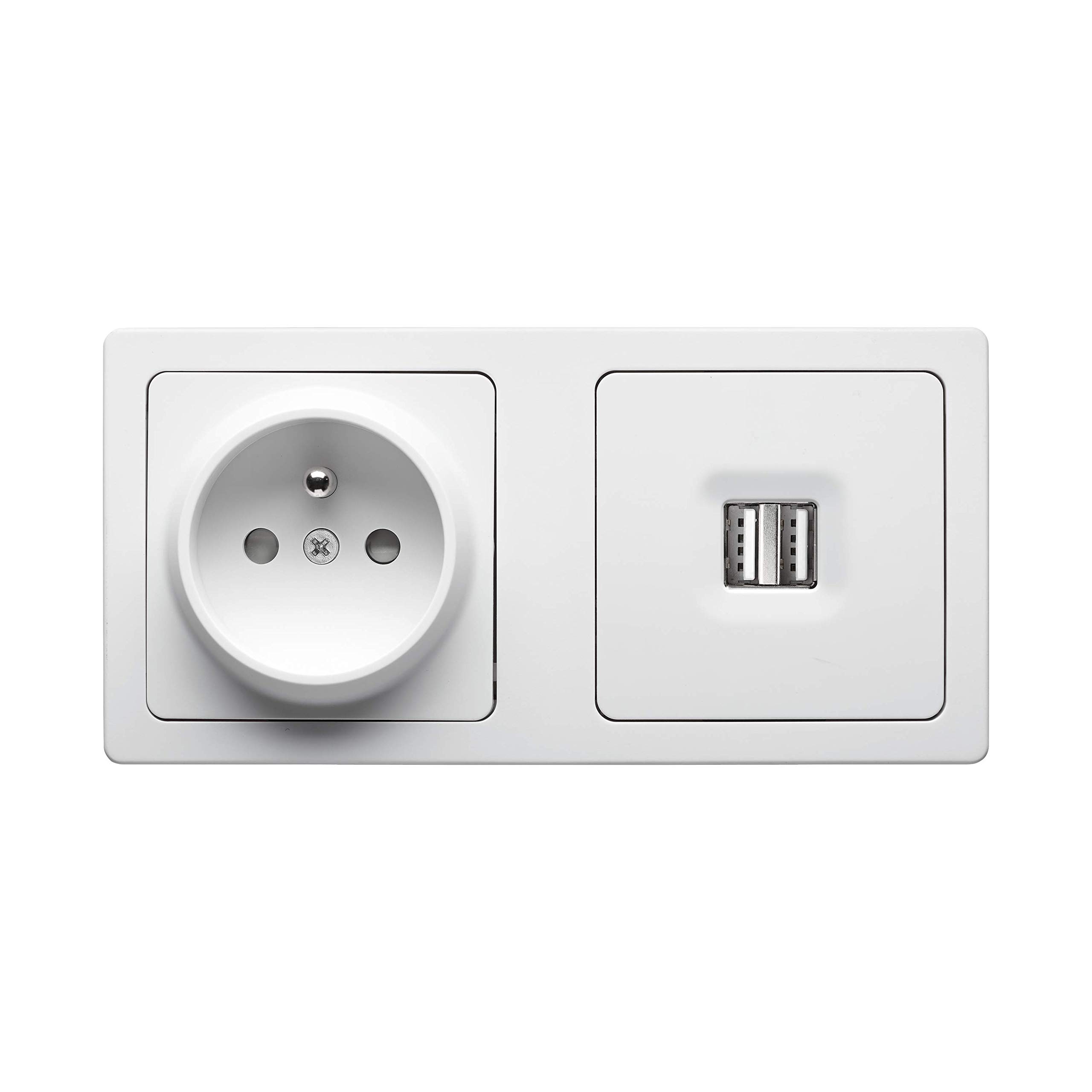 debflex-blok-combin-prise-2p-t-16a-double-usb-2-1a-blanc image 2