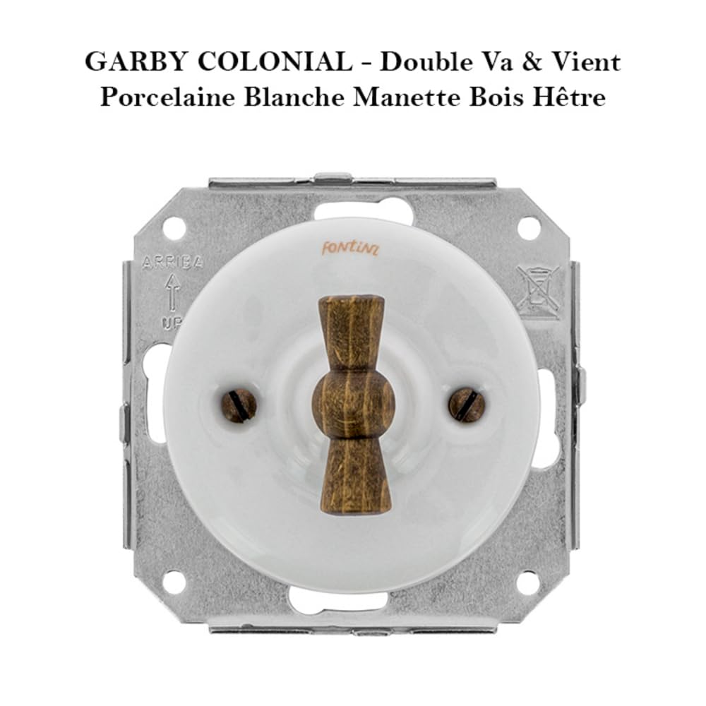 fontini-garby-colonial-double-va-et-vient-porcelaine-blanche-manette-bois-h-tre- image 5