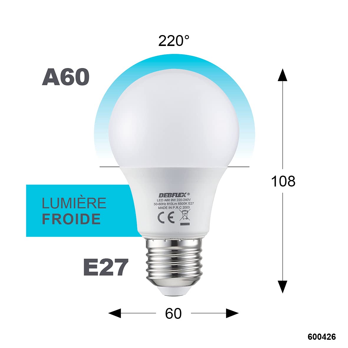 debflex-ampoule-led-9w-e27-a60-6500k-blanc-froid-810lm image 6
