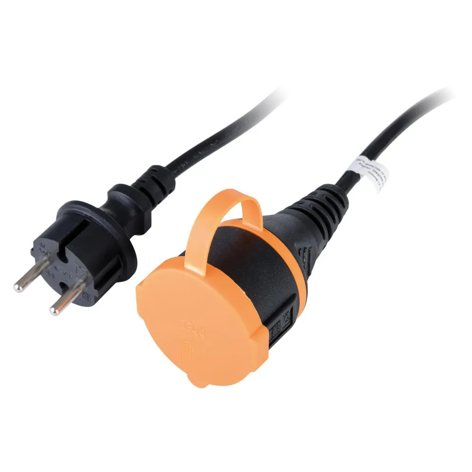 zenitech-rallonge-tanche-ip44-25-m-h05vv-f-2x1-5-mm-orange-avec-clip image 1