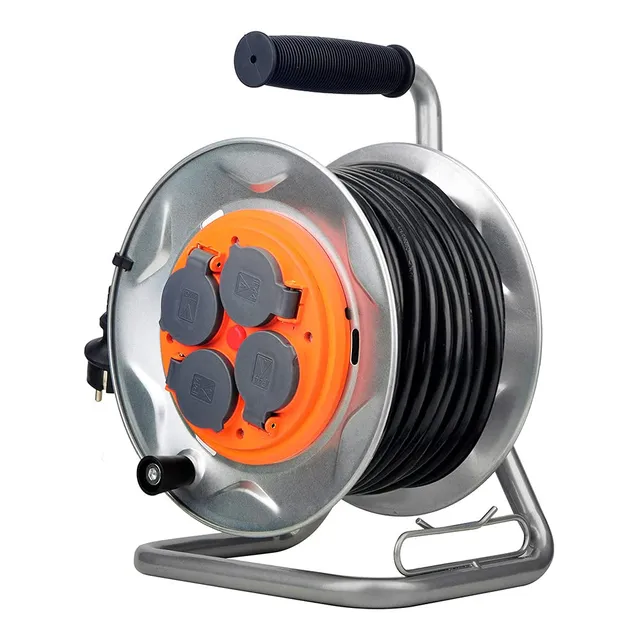 zenitech-enrouleur-de-chantier-ip44-4-prises-16a-25-m-orange image 1