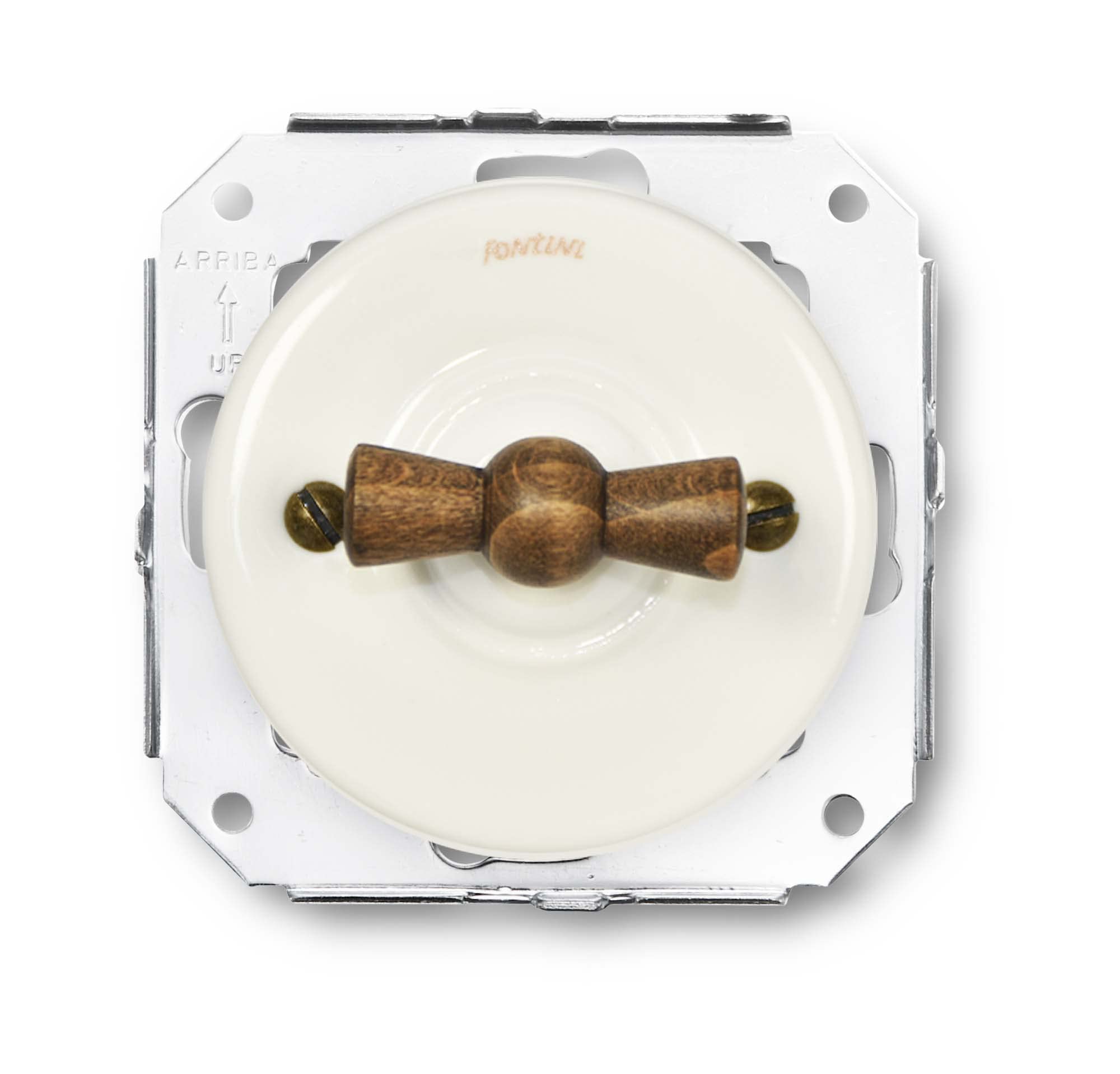 fontini-garby-colonial-interrupteur-va-et-vient-porcelaine-blanc image 1