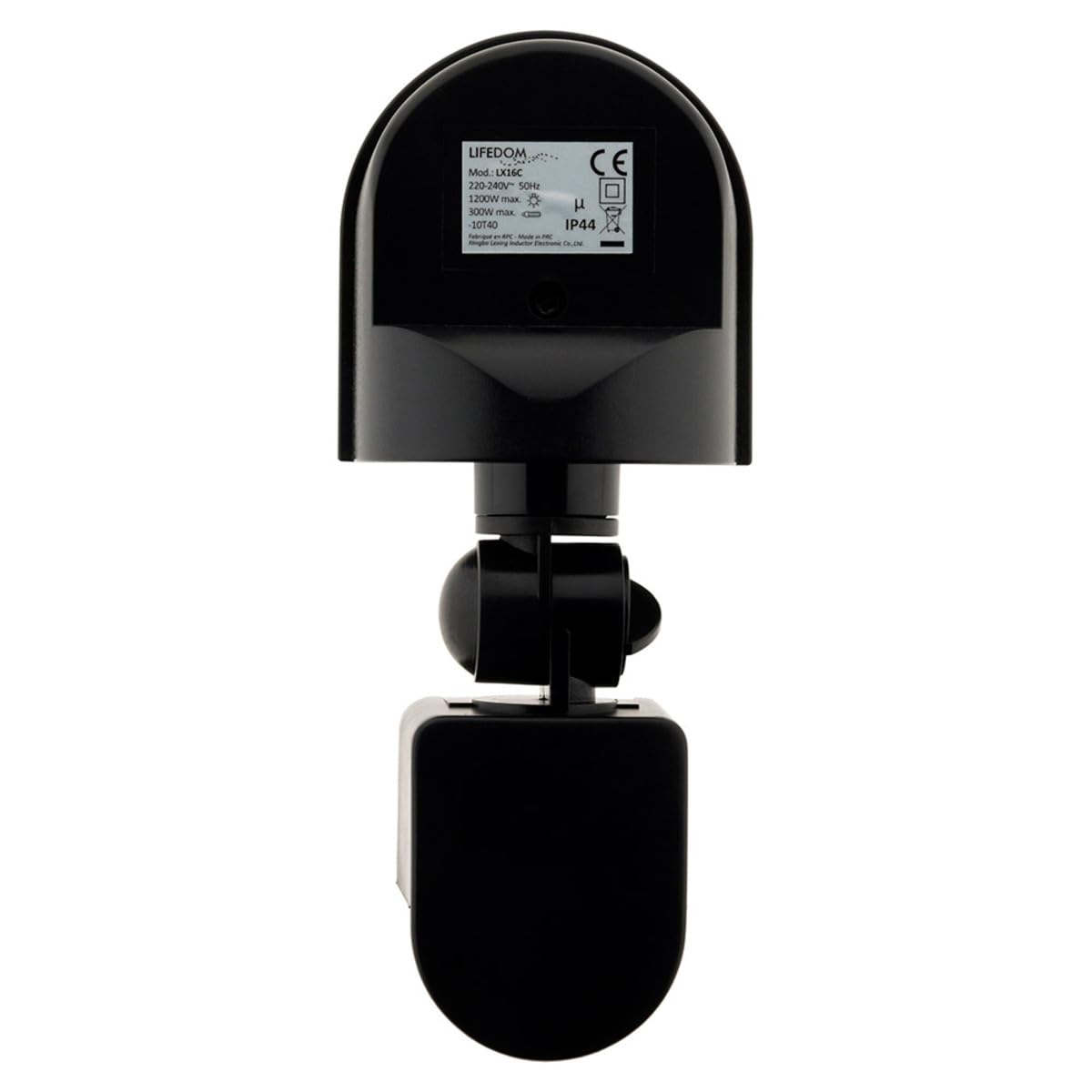 zenitech-d-tecteur-de-mouvement-ip44-t-te-orientable-1200w-noir image 3