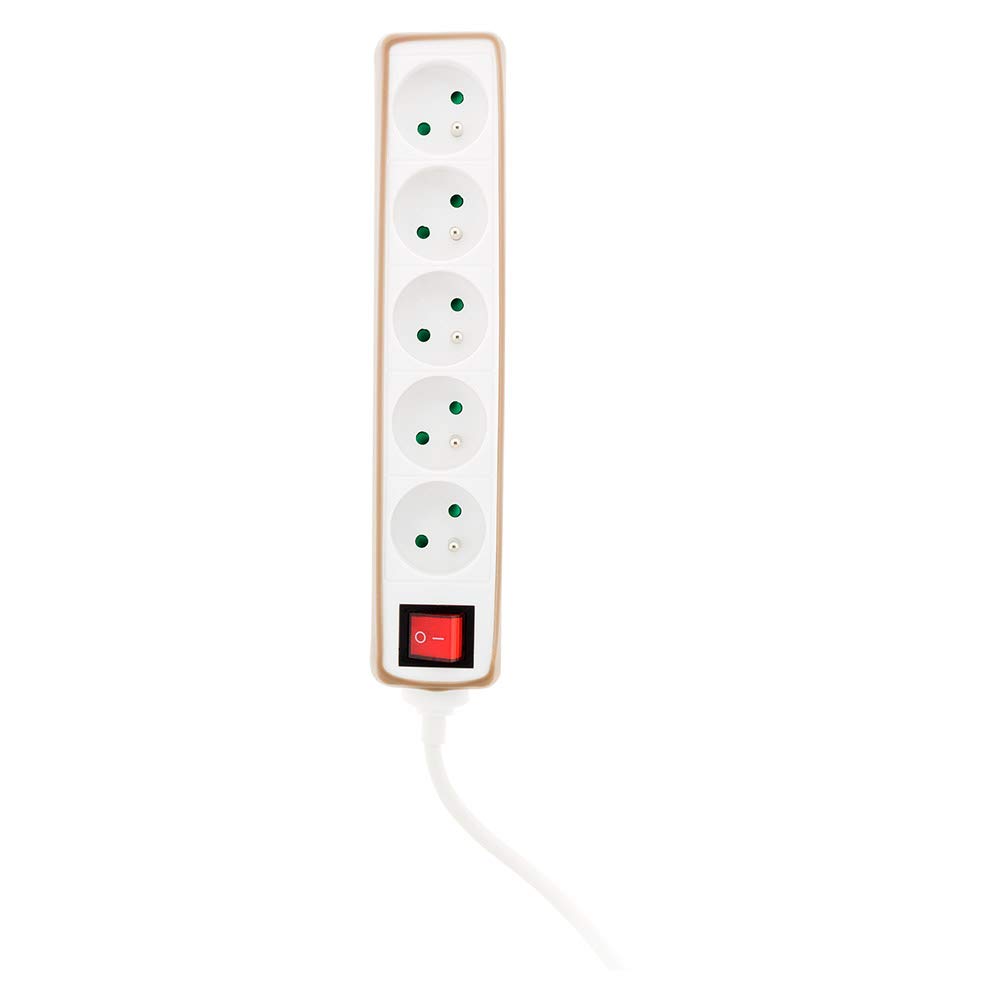 zenitech-multiprise-5-prises-16a-2p-t-avec-interrupteur-et-housse-taupe image 2