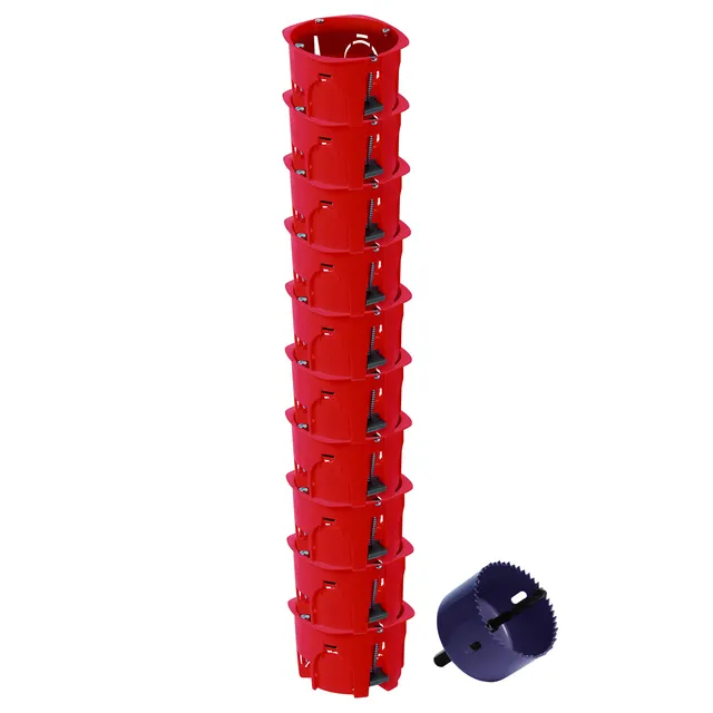debflex-718374-lot-de-10-bo-tes-rondes-d-rivation-67x40-mm-rouges image 1