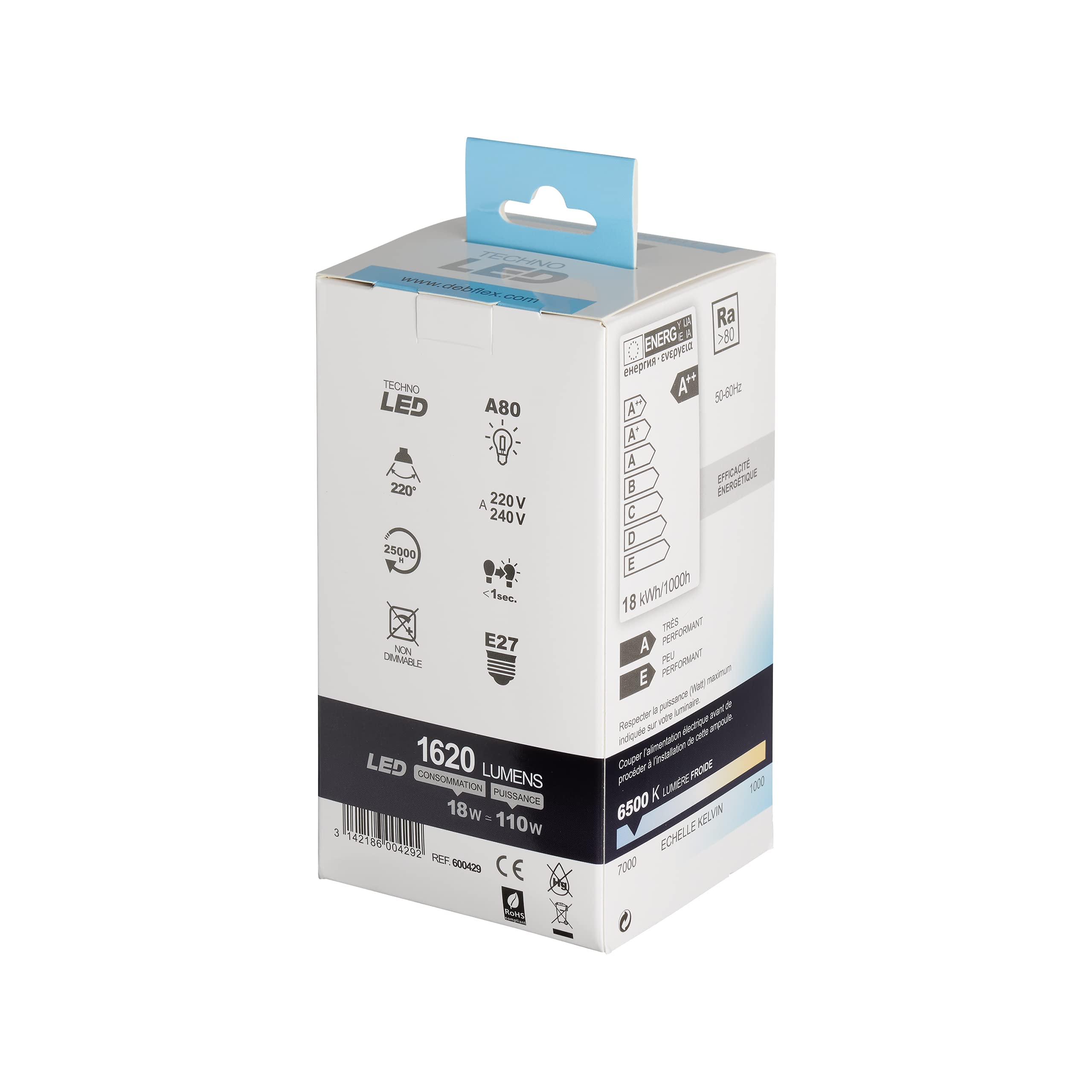 debflex-emeraude-ampoule-led-a80-e27-6500k-1620-lumens-600429 image 4