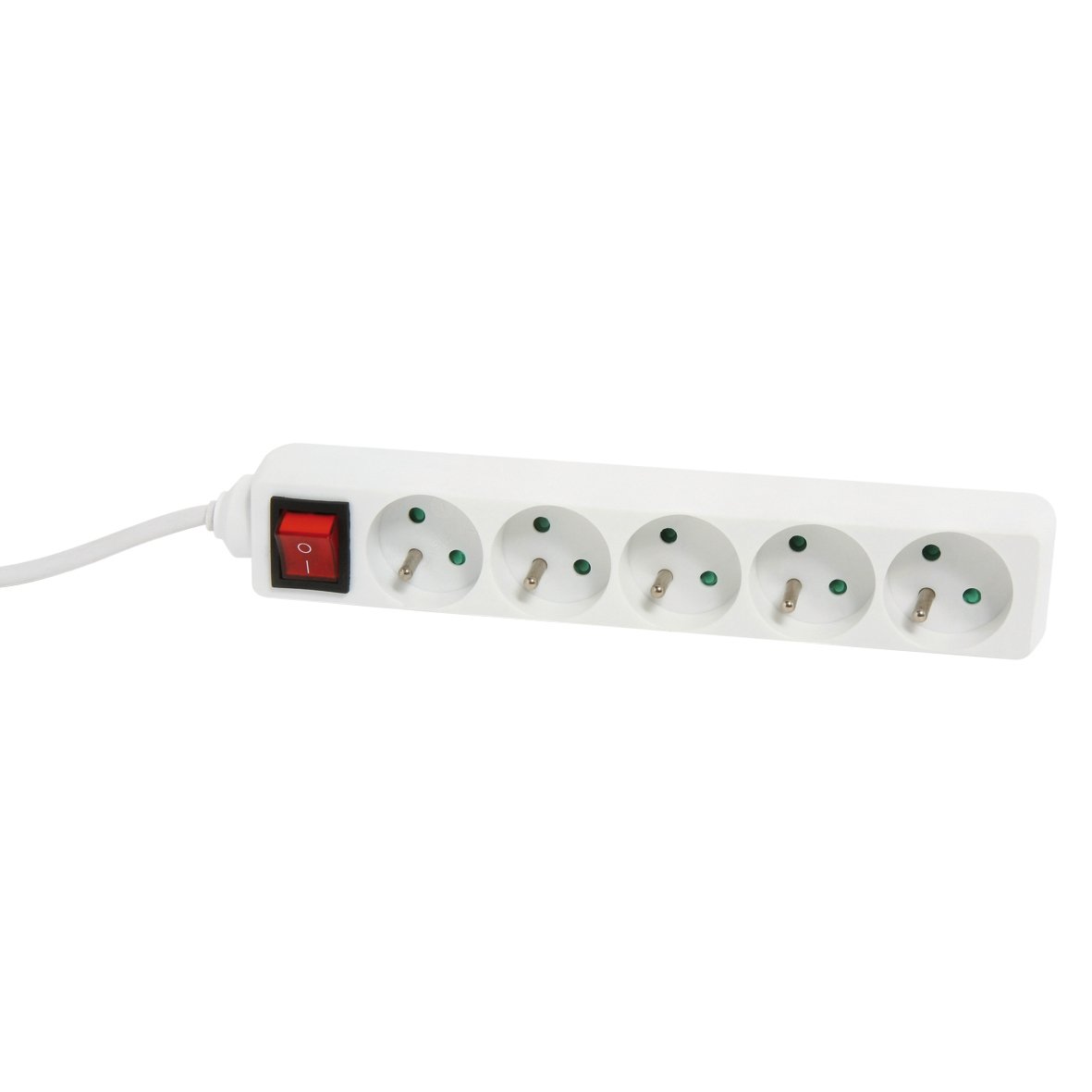 debflex-blok-multiprise-5-prises-2p-t-16a-interrupteur-cordon-1m-blanc image 1