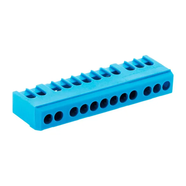 zenitech-bornier-de-terre-12-modules-bleu-rail-din-16mm image 1